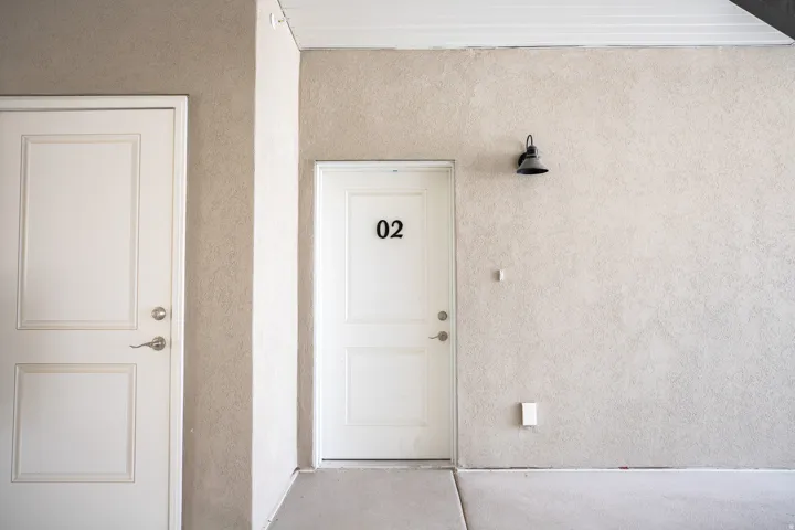 Front door of unit.