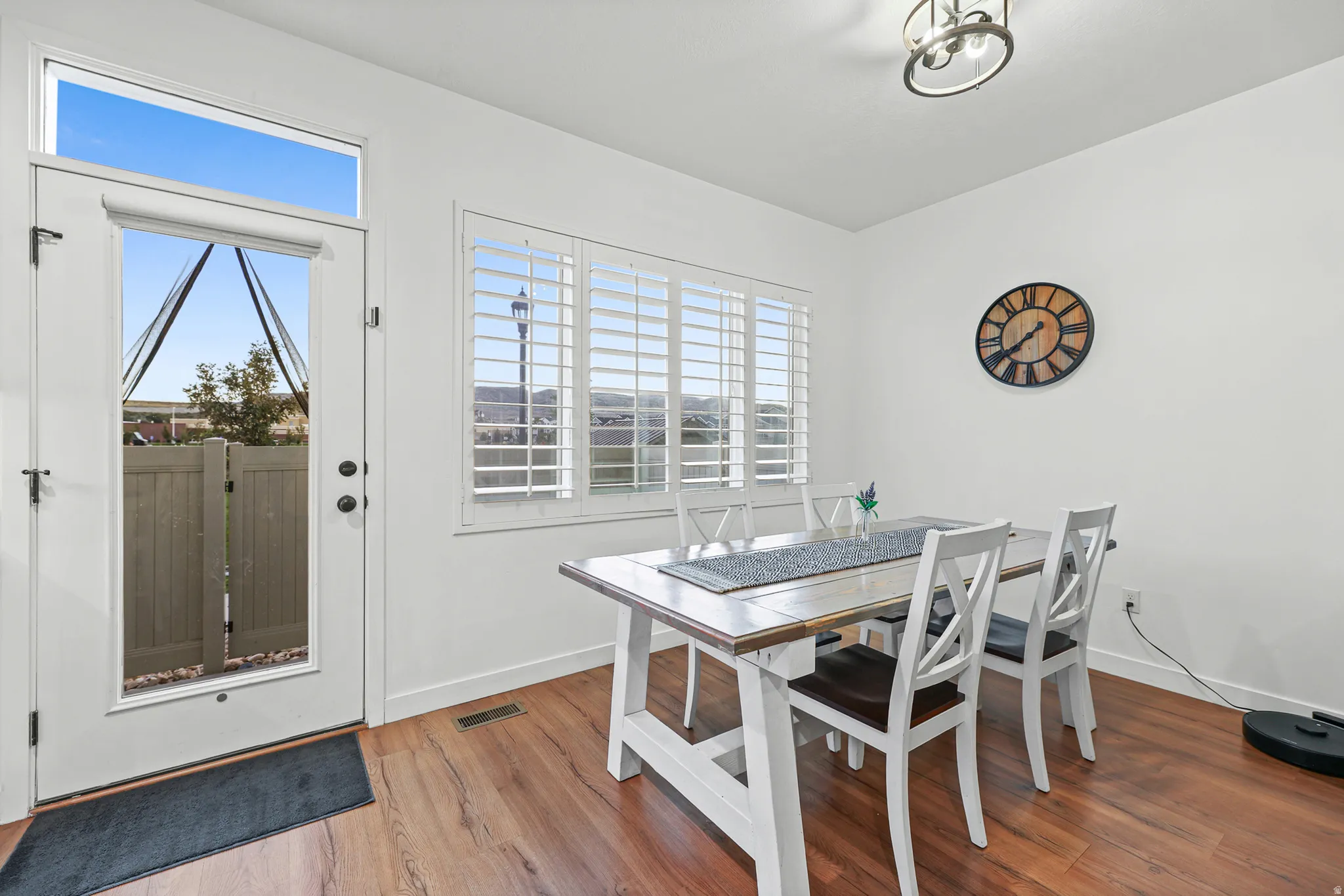 Wood-finish flooring throughout