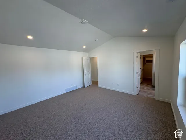 Vaulted ceiling with recessed lighting