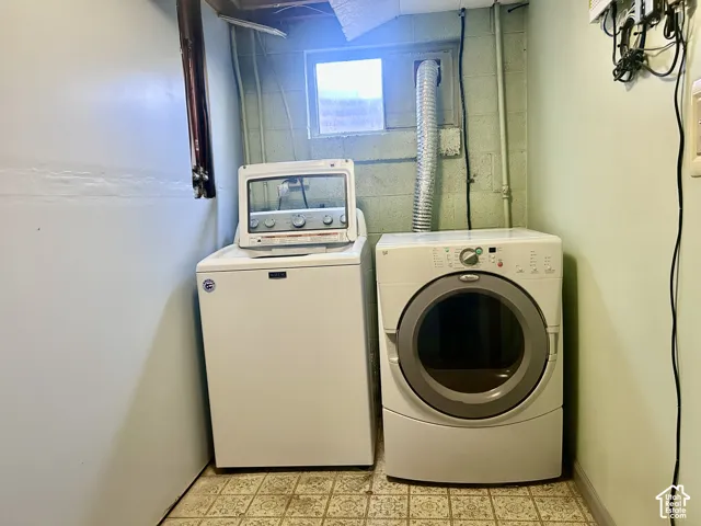 Laundry area. Utopia connection box on the wall.