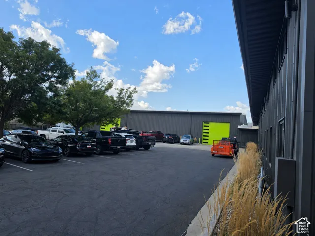 Asphalt parking lot with painted parking lines