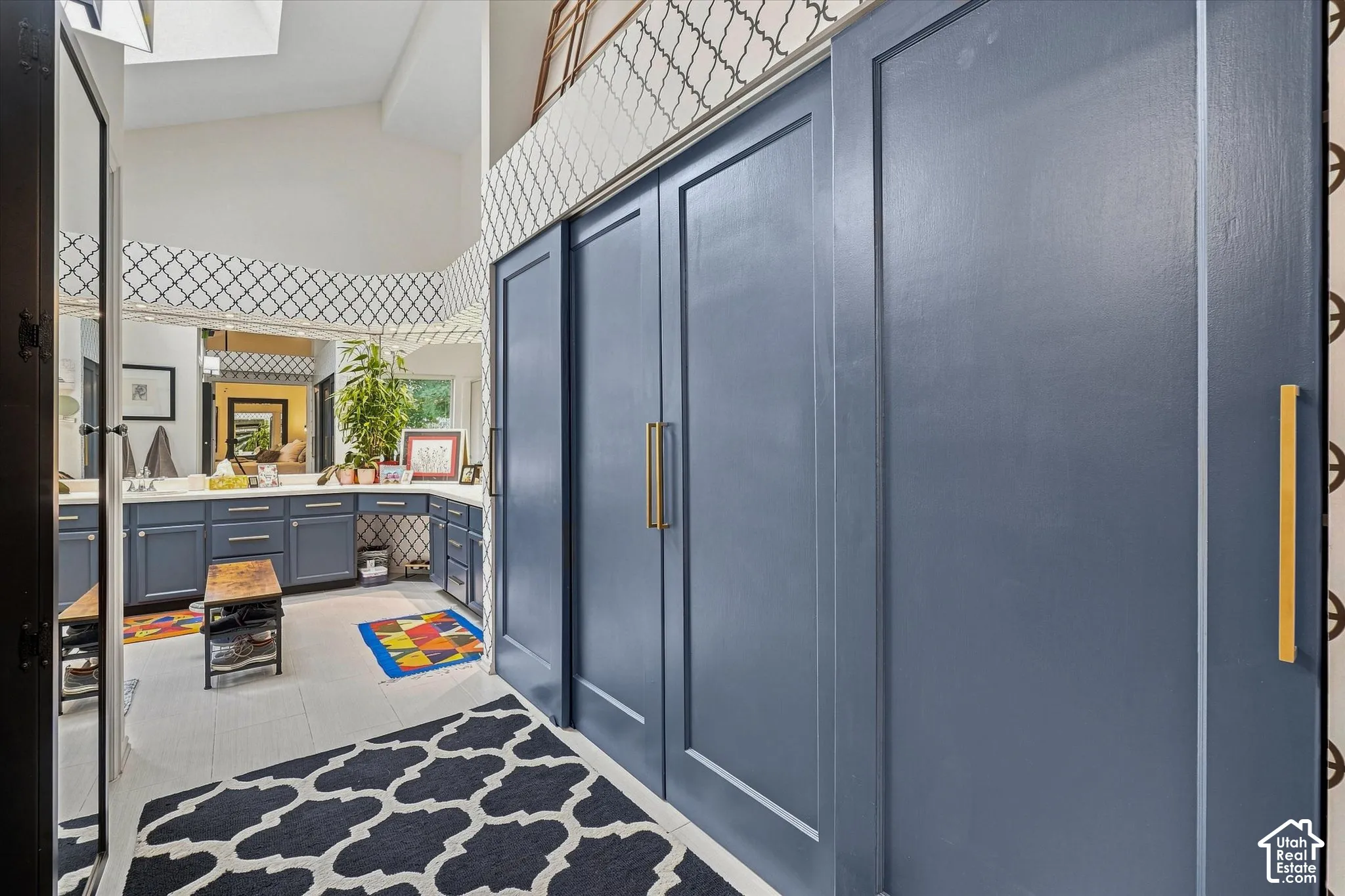 View of spacious Primary Bath closet and double sink vanity