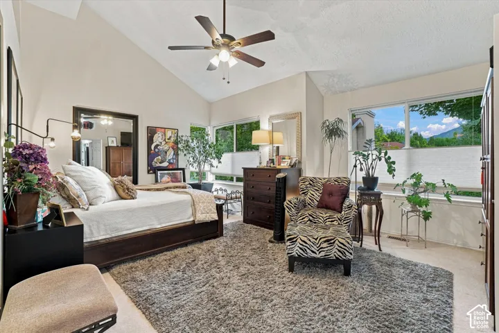 Spacious Primary Bedroom with vaulted ceiling
