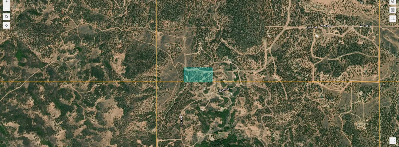 Geographic Information System (GIS) Map. Displaying an aerial view with the property highlighted