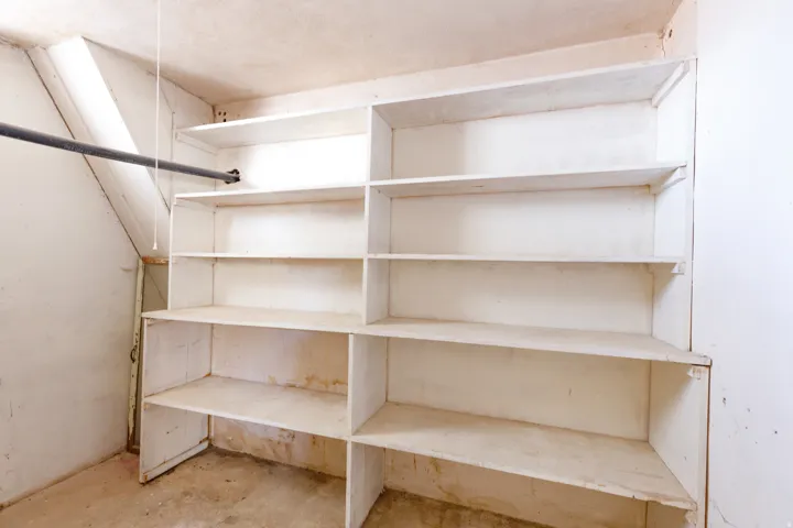 Built-in shelving unit with multiple shelves