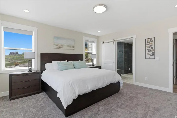 Recessed lighting, flush mount ceiling fixture, and dual windows