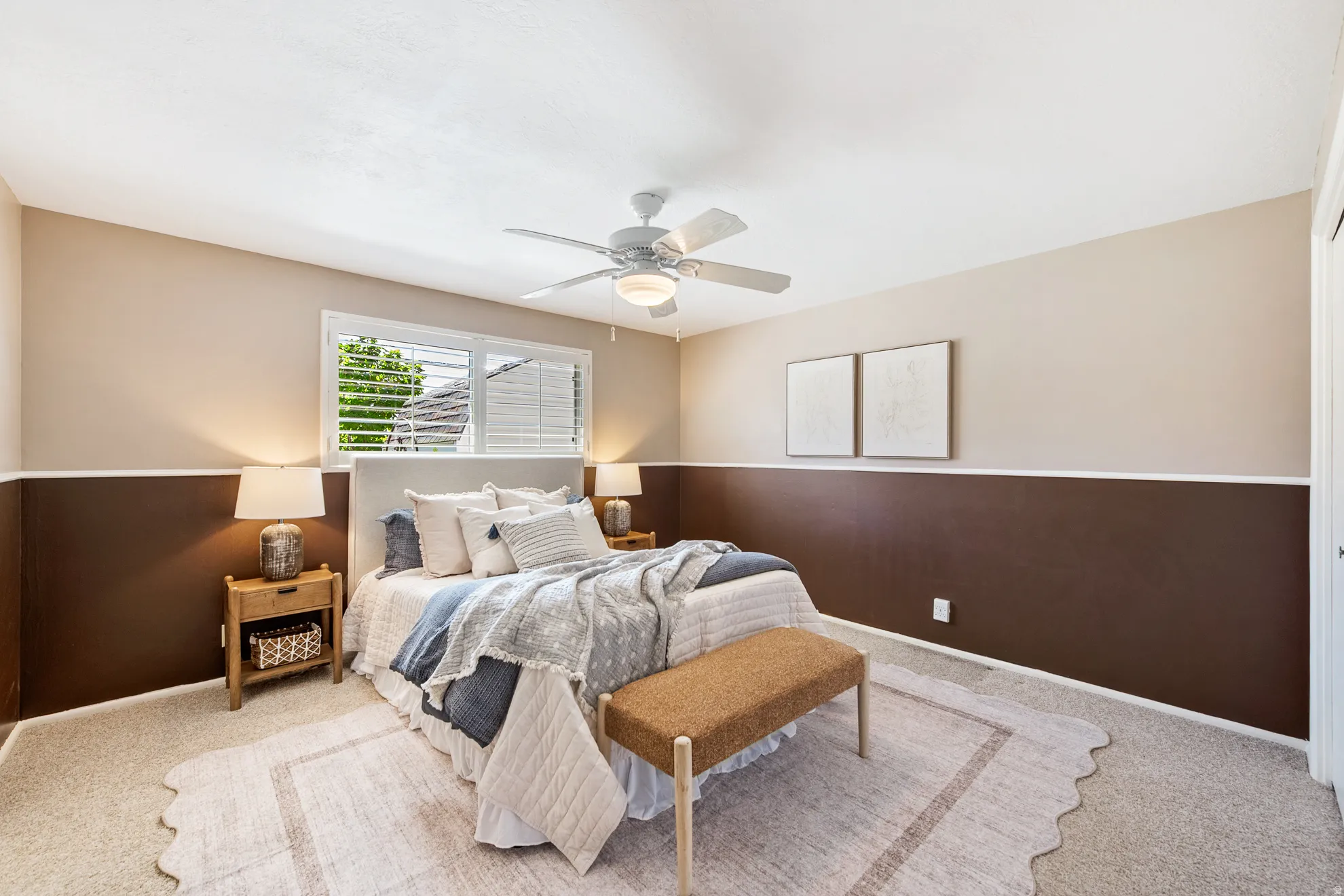 Primary bedroom with on suite bathroom located on main floor