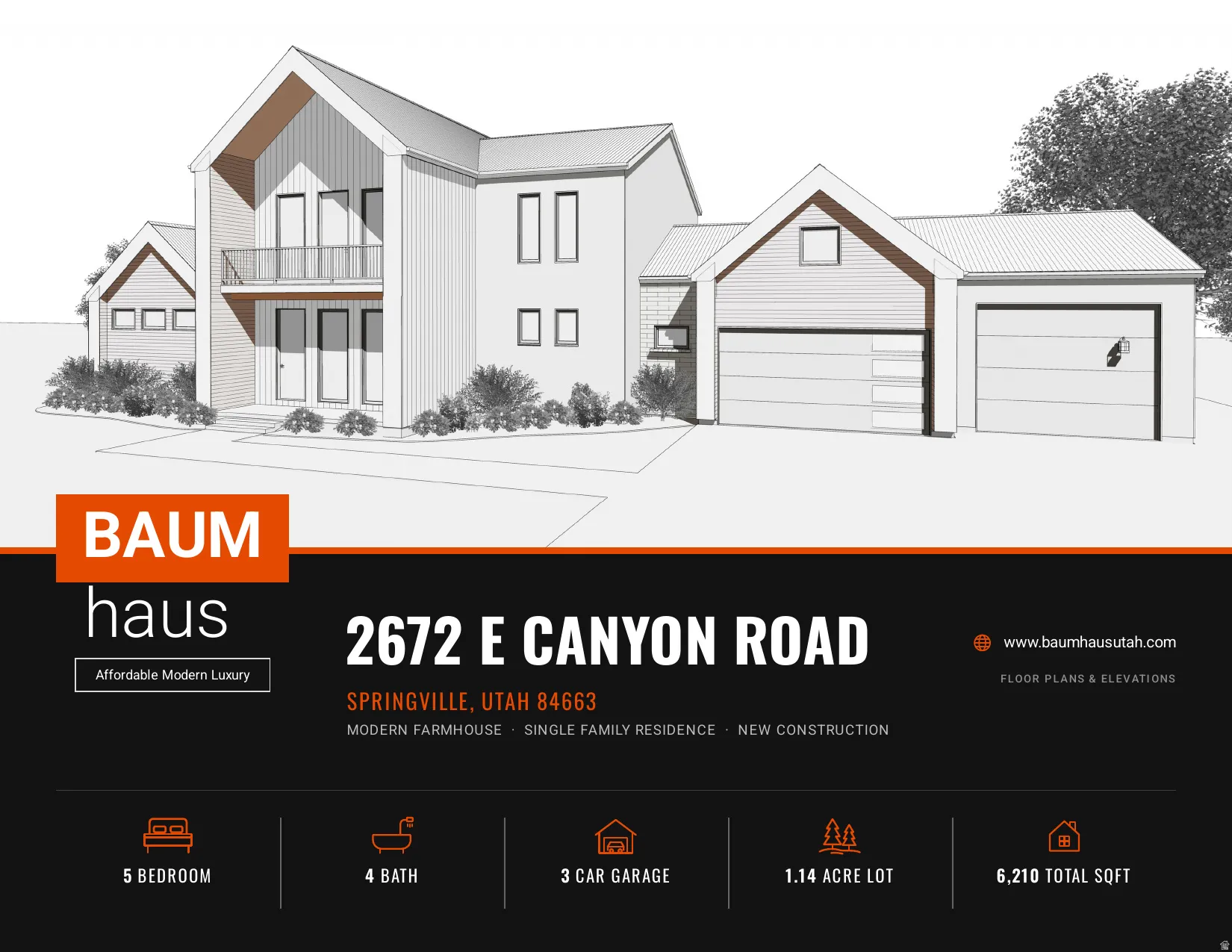 Real Estate Marketing Material. Displaying property specifications and contact information for the property