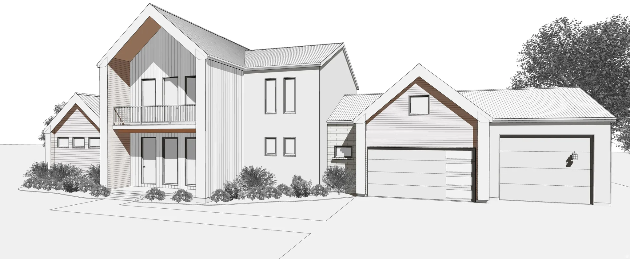 Architectural Rendering. Illustrating the exterior design and structural components of the property
