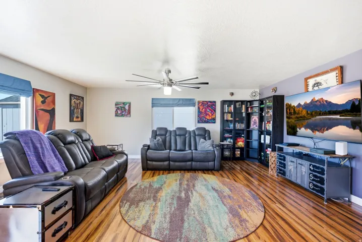 Wood-finish flooring throughout