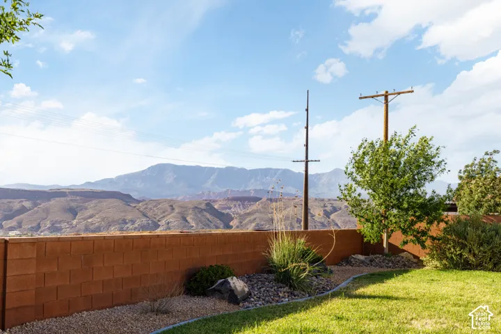 Expansive mountain scenery framing the property