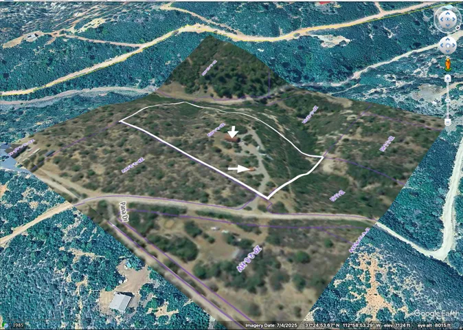 Aerial Site Plan. Illustrating the property boundaries and surrounding topography