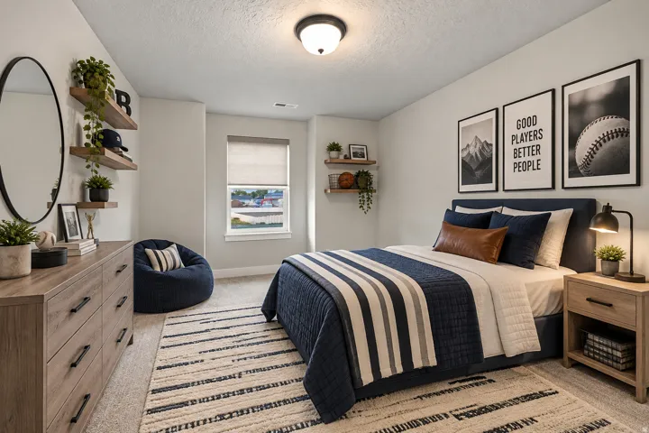 Virtually Staged for Decor Ideas. Recessed window with roller shade.