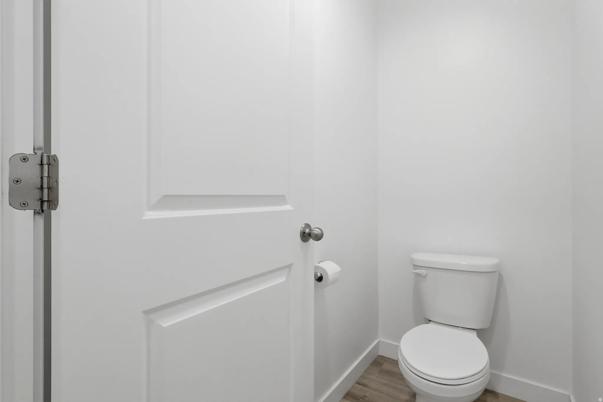 White panel door with satin nickel hardware