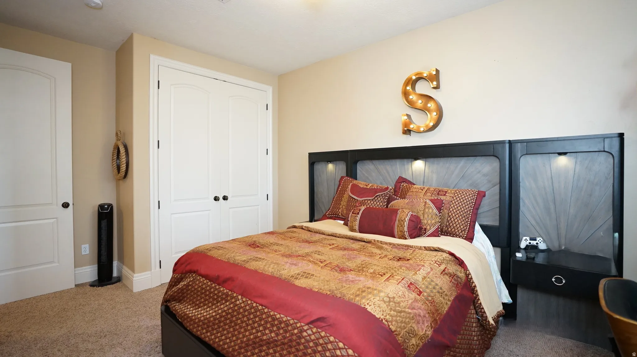 Built-in headboard with integrated lighting
