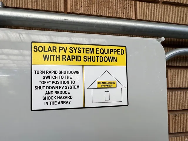 Part of the professionally installed solar system