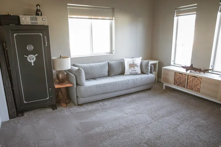 Wall-to-wall carpeting with neutral wall tones