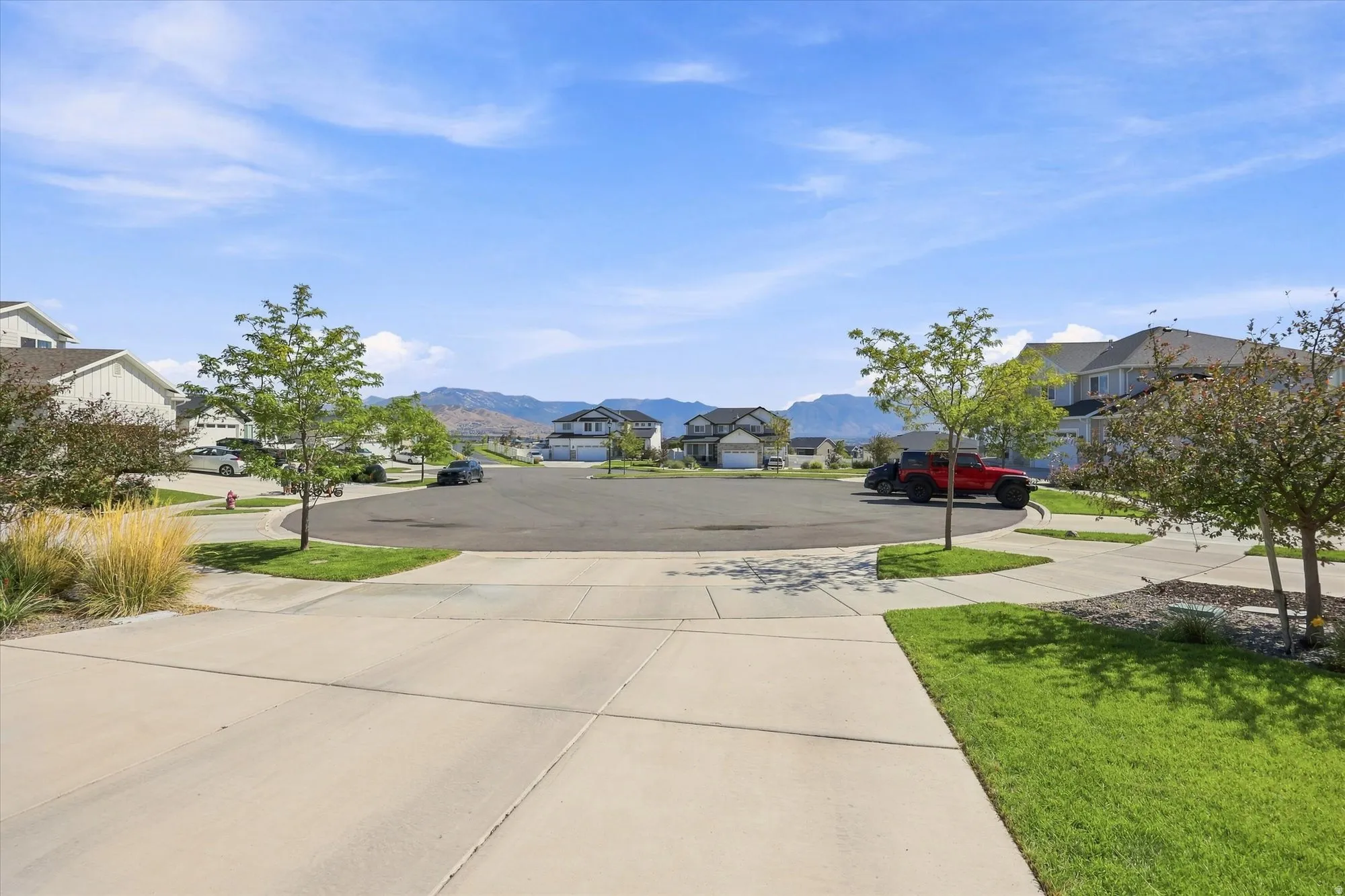 Cul-de-sac location with concrete paving and sidewalks
