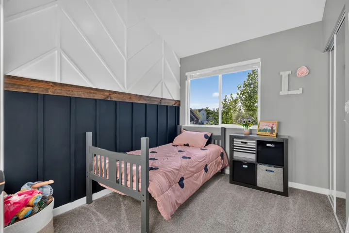 Accent wall with chevron paneling and board and batten