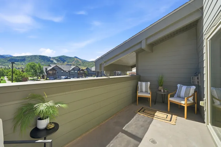 Spacious balcony featuring views of Olympic Village