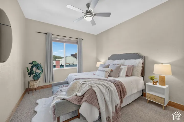 Primary bedroom with attached bathroom