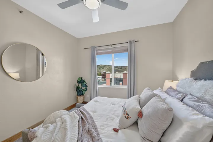 Primary bedroom with attached bathroom