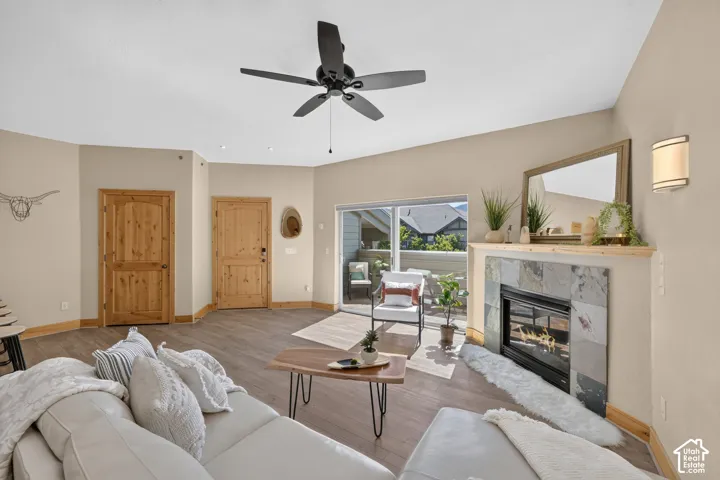 Open floorpan flooded with natural light