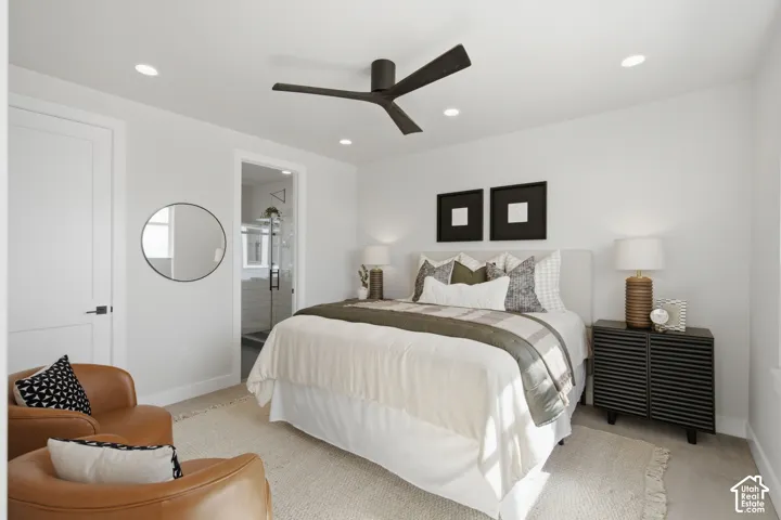 Recessed lighting and a ceiling fan