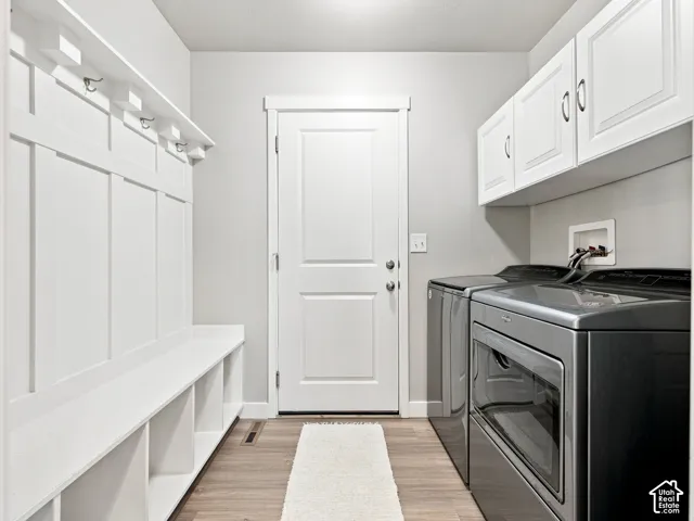 Built-in bench with storage cubbies and coat hooks