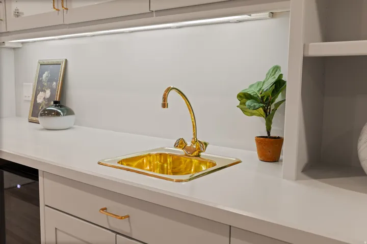 Lower level wet bar sink
