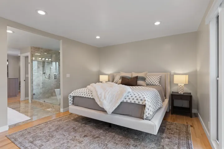 Primary bedroom & bathroom