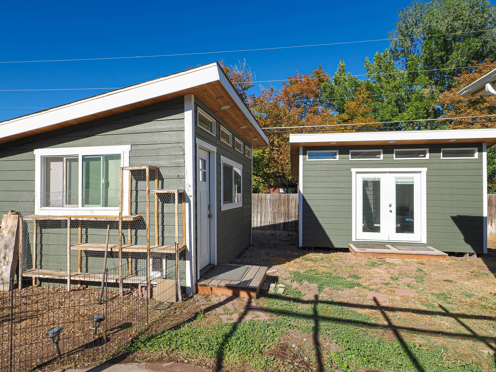 North & east facing structures.
