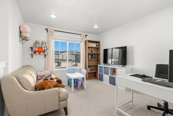 White walls with recessed lighting