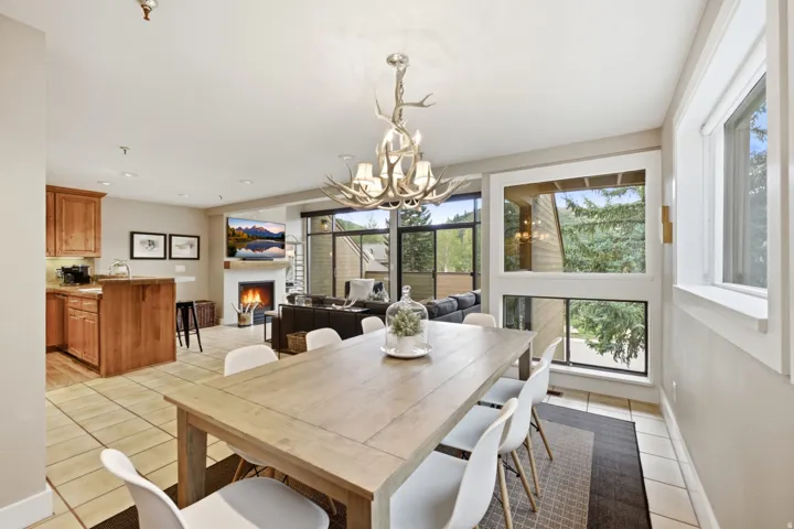 Open-concept living area with Deer Valley views