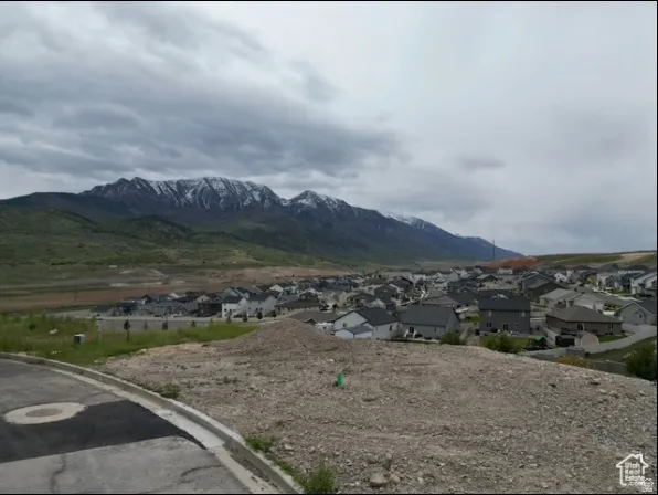 Mountain backdrop with snow-capped peaks