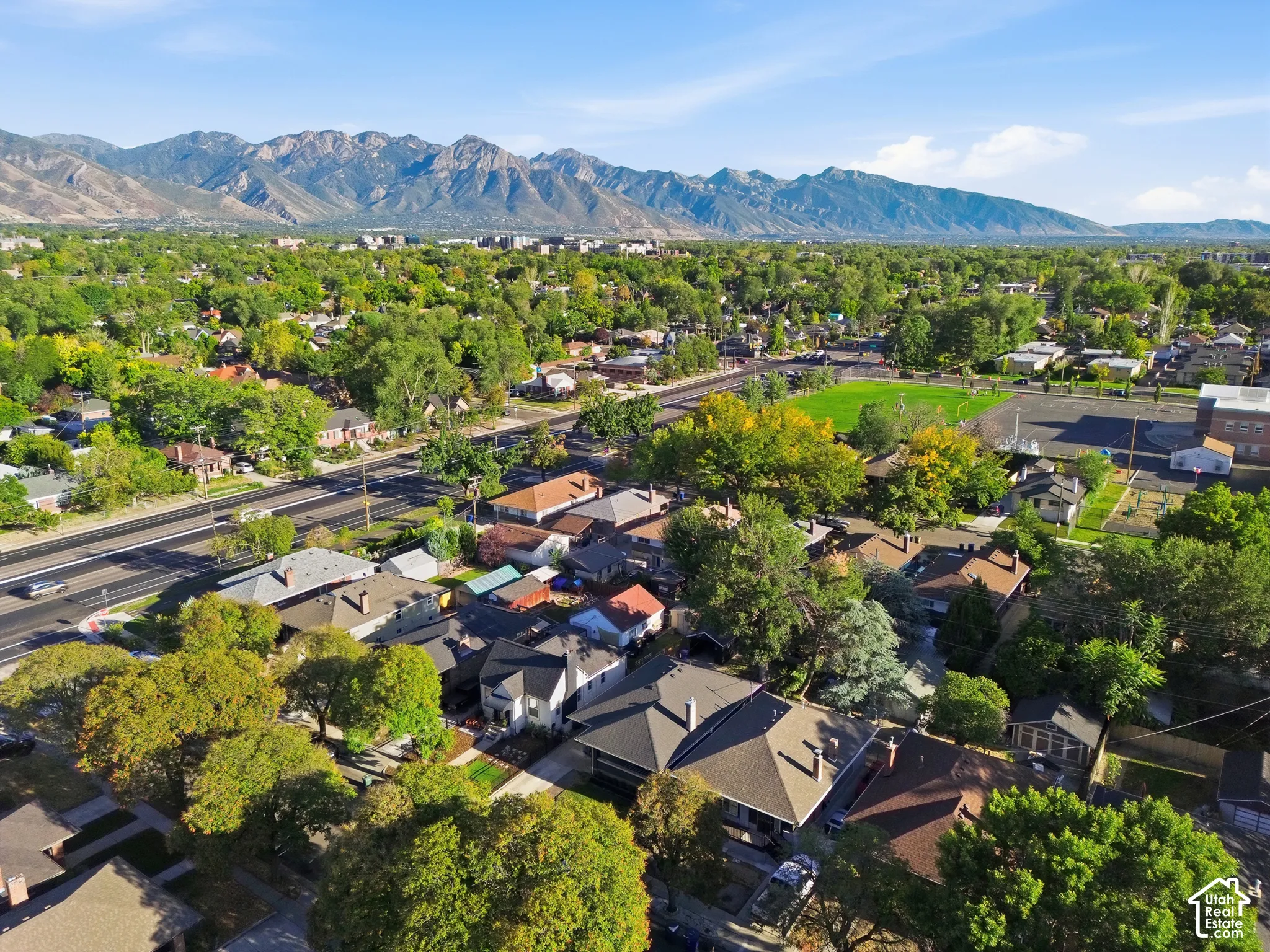 Expansive mountain range backdrop