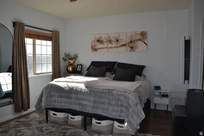 Light-toned walls complement wood-finish flooring