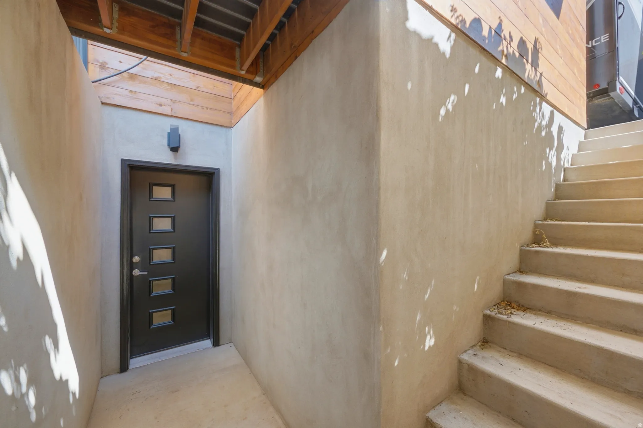 Outdoor basement entry on south side
