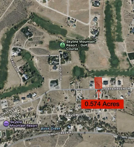 Aerial Map. Outlining the property location and dimensions