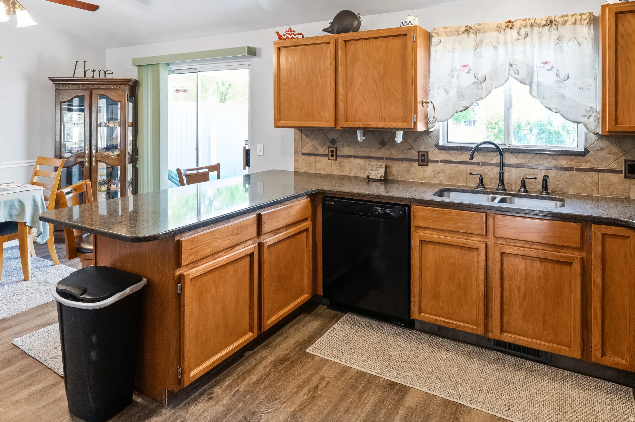 Plenty of counter space in this open kitchen