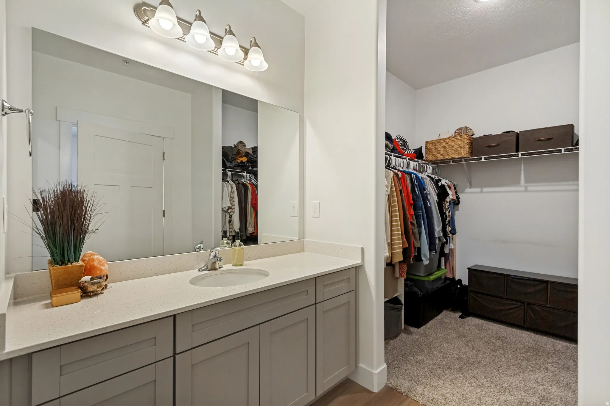 Primary bath with ensuite walk-in closet