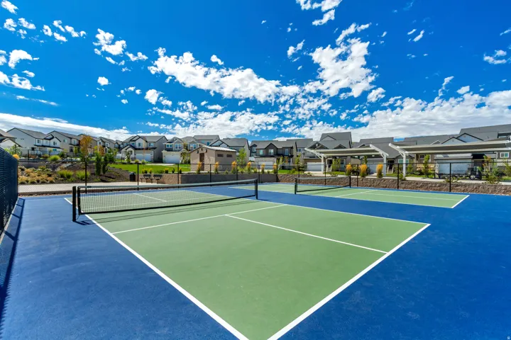 Dedicated multi-sport courts with blue and green surfacing