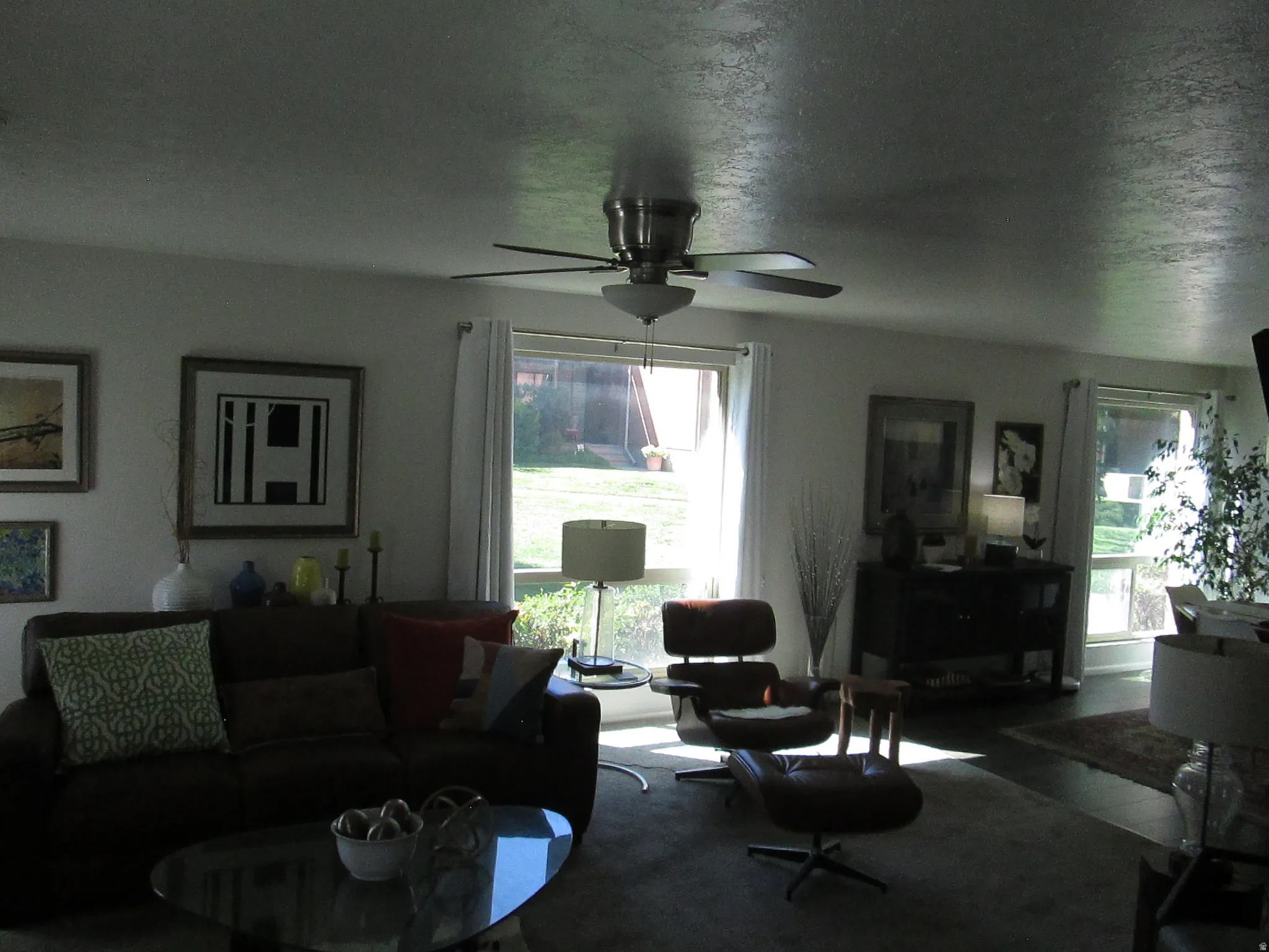 Ceiling fan with brushed nickel finish