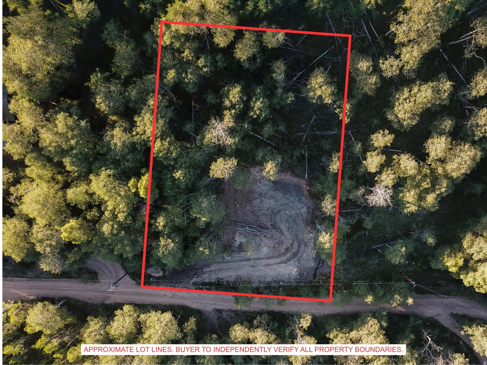 Wooded lot with partial clearing and established perimeter