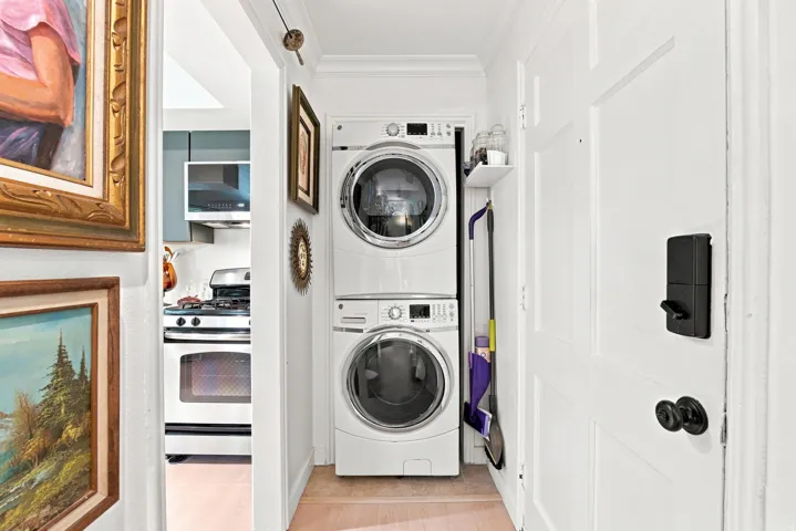 Stackable laundry appliances, new kitchen appliances.