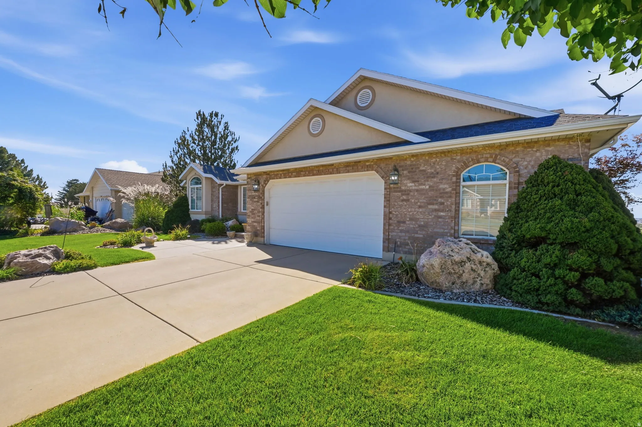 Brick exterior with siding accents