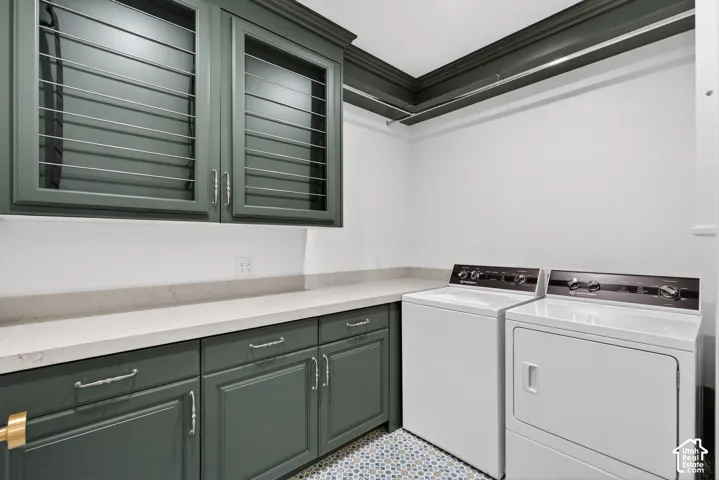 Built-in cabinetry with louvered doors and polished hardware