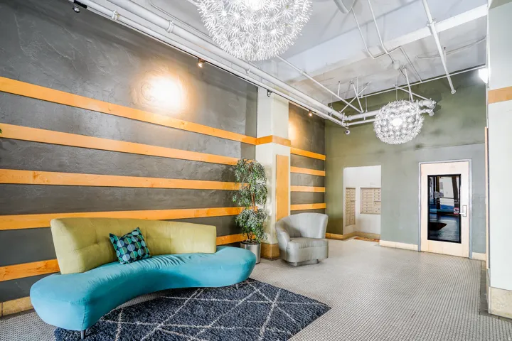 Textured accent wall with wood paneling