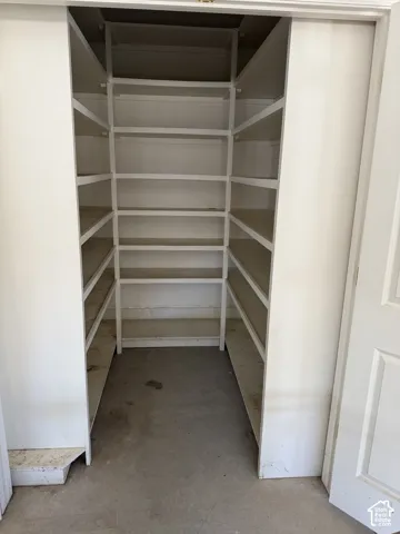 Built-in shelving with multiple levels of storage