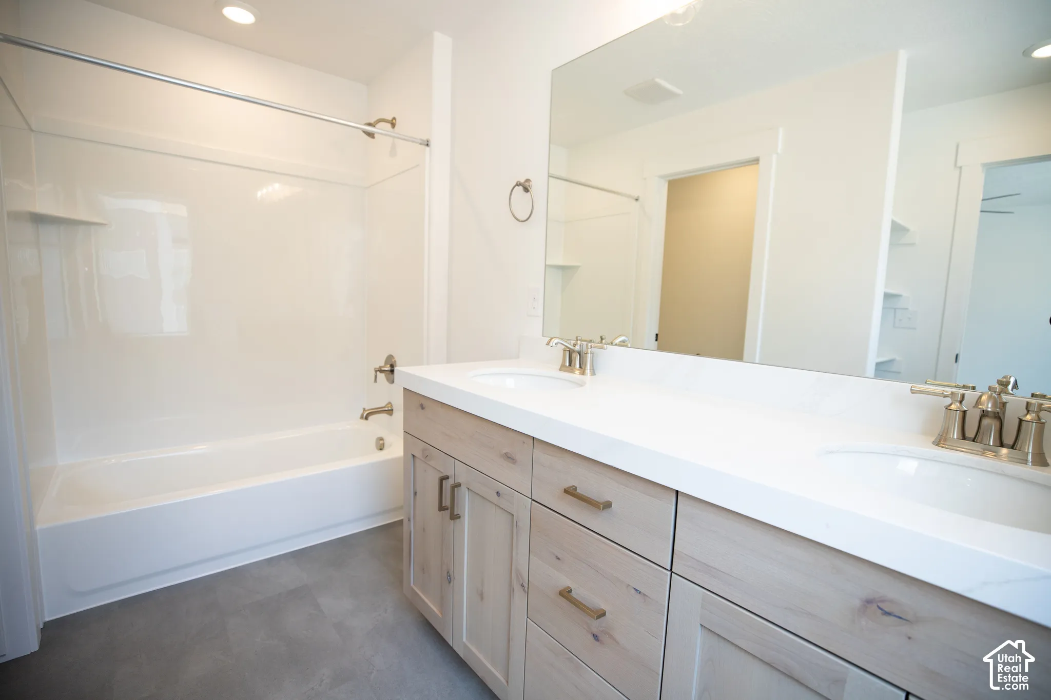 Primary bathroom featuring dual vanity